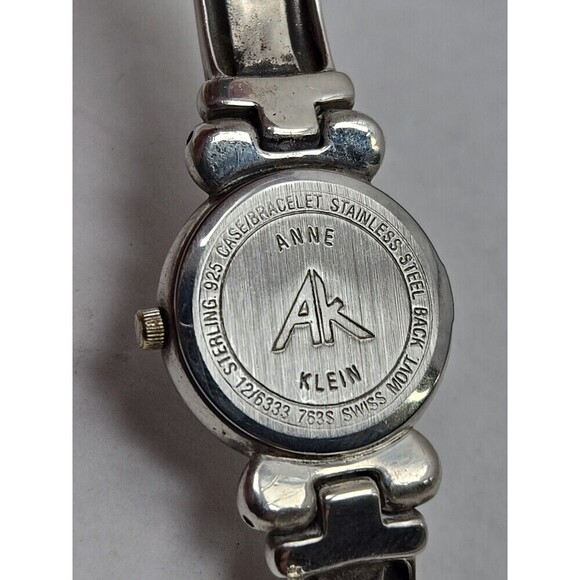 Anne Klein Sterling Bracelet Watch Swiss Quartz White Dial Womens New Battery main image 8